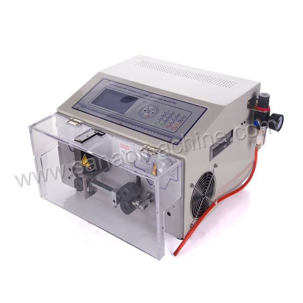 Automatic 2 core Flat cable outer jacket and inner core stripping machine