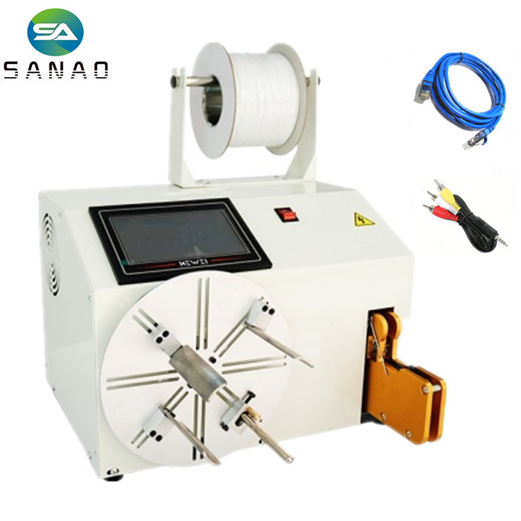 Semi-Automatic USB cable twisting tie machine for 8 or round shape