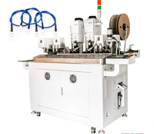 Automatic Heat-shrink Tubing cutting Inserting and Crimping Machine for both end